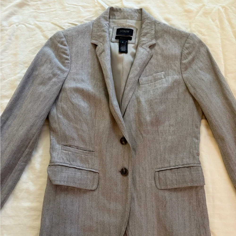 J. Crew Heather Gray Tailored Women's Blazer Size 2 Excellent Condition